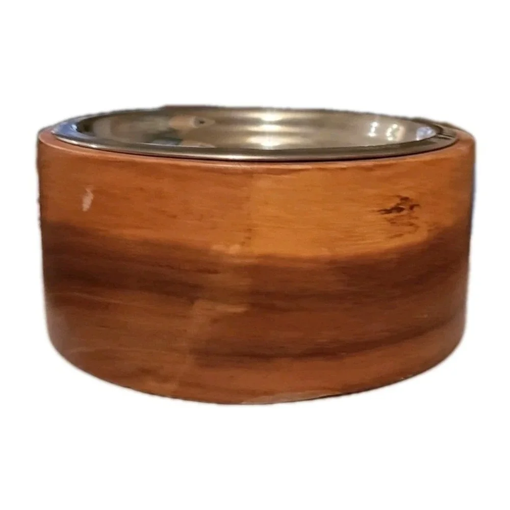 Dog Bowl Stand Acacia Wood 6 3/4